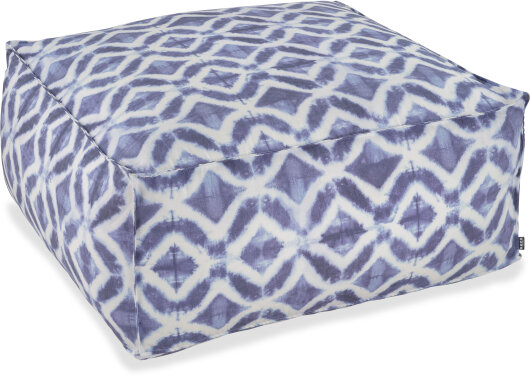 H.O.C.K. Badu Batik Yale Outdoor Loungehocker 90x90x40cm col. 03 blau