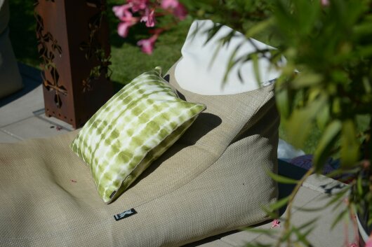 H.O.C.K. Badu Batik Yale Outdoor Kissen mit Keder 70x70cm col. 08 grün
