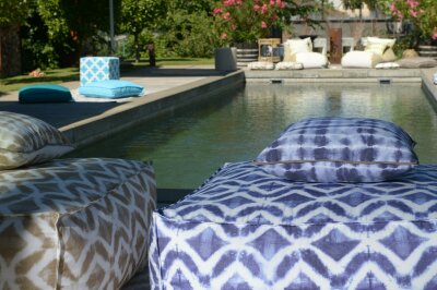 H.O.C.K. Badu Batik Yale Outdoor Kissen mit Keder 70x70cm...