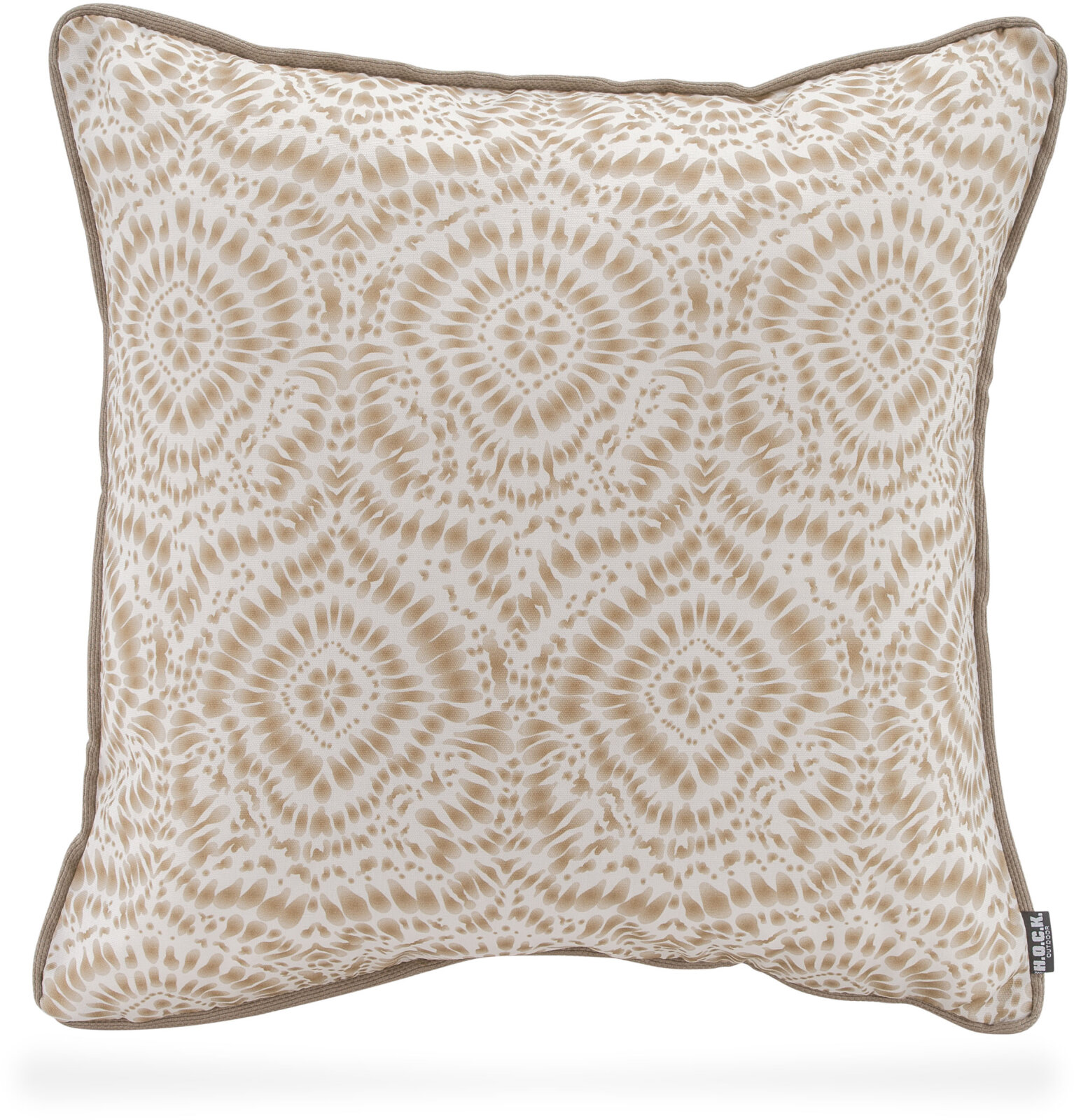H.O.C.K. Badu Batik Steel Outdoor Kissen mit Keder 50x50cm col. 01 natur beige