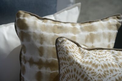 H.O.C.K. Badu Batik Steel Outdoor Kissen mit Keder 50x50cm col. 01 natur beige