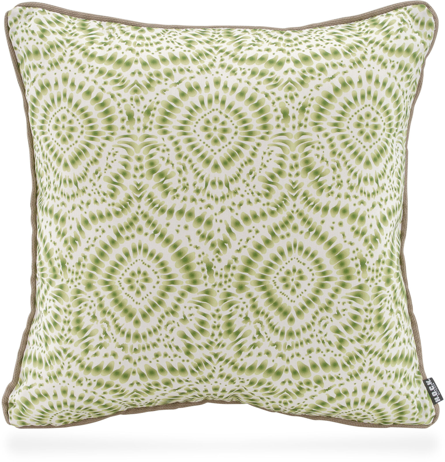 H.O.C.K. Badu Batik Steel Outdoor Kissen mit Keder 50x50cm col. 08 grün