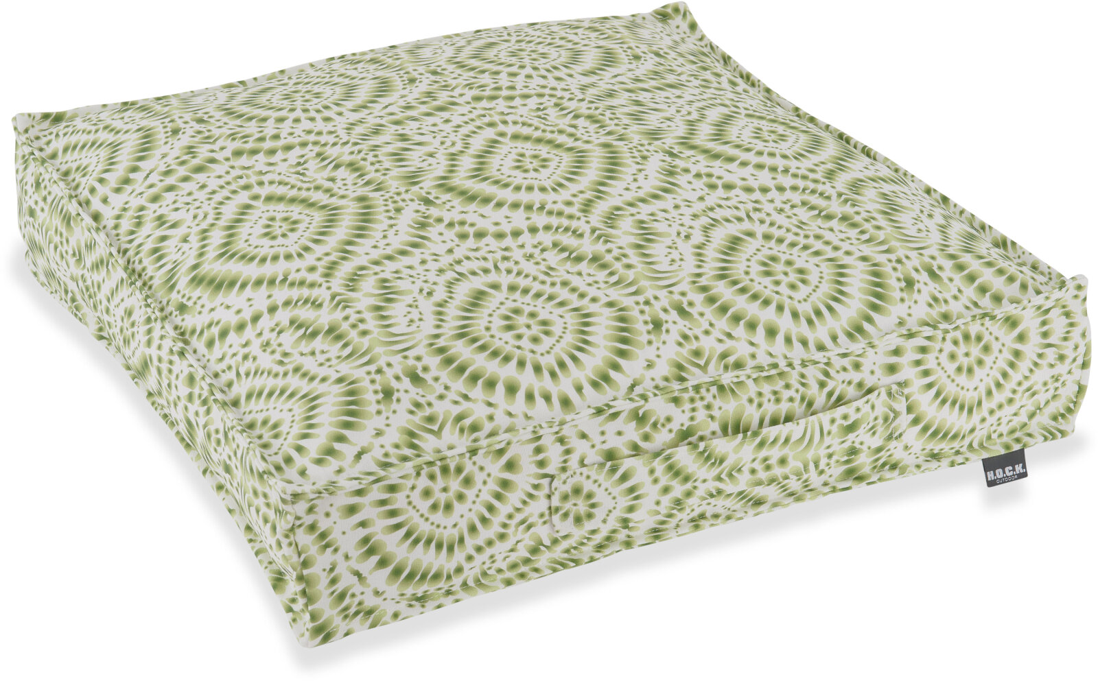 H.O.C.K. Badu Batik Steel Outdoor Matratzenkissen 50x50x10cm col. 08 grün