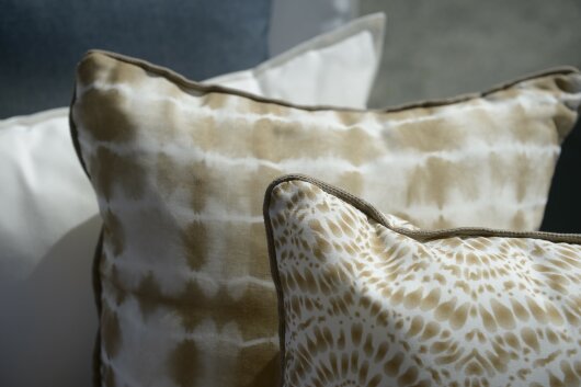 H.O.C.K. Badu Batik Saphire Outdoor Kissen mit Keder 50x50cm col. 01 natur beige