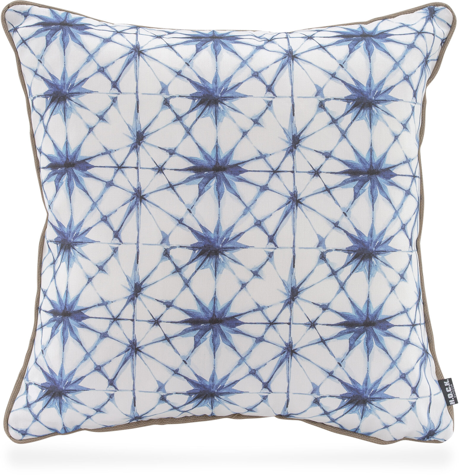 H.O.C.K. Badu Batik Saphire Outdoor Kissen mit Keder 50x50cm col. 03 blau