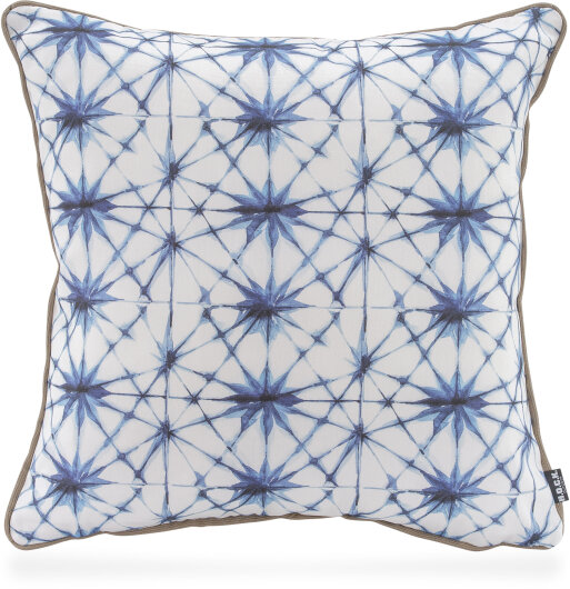 H.O.C.K. Badu Batik Saphire Outdoor Kissen mit Keder 50x50cm col. 03 blau