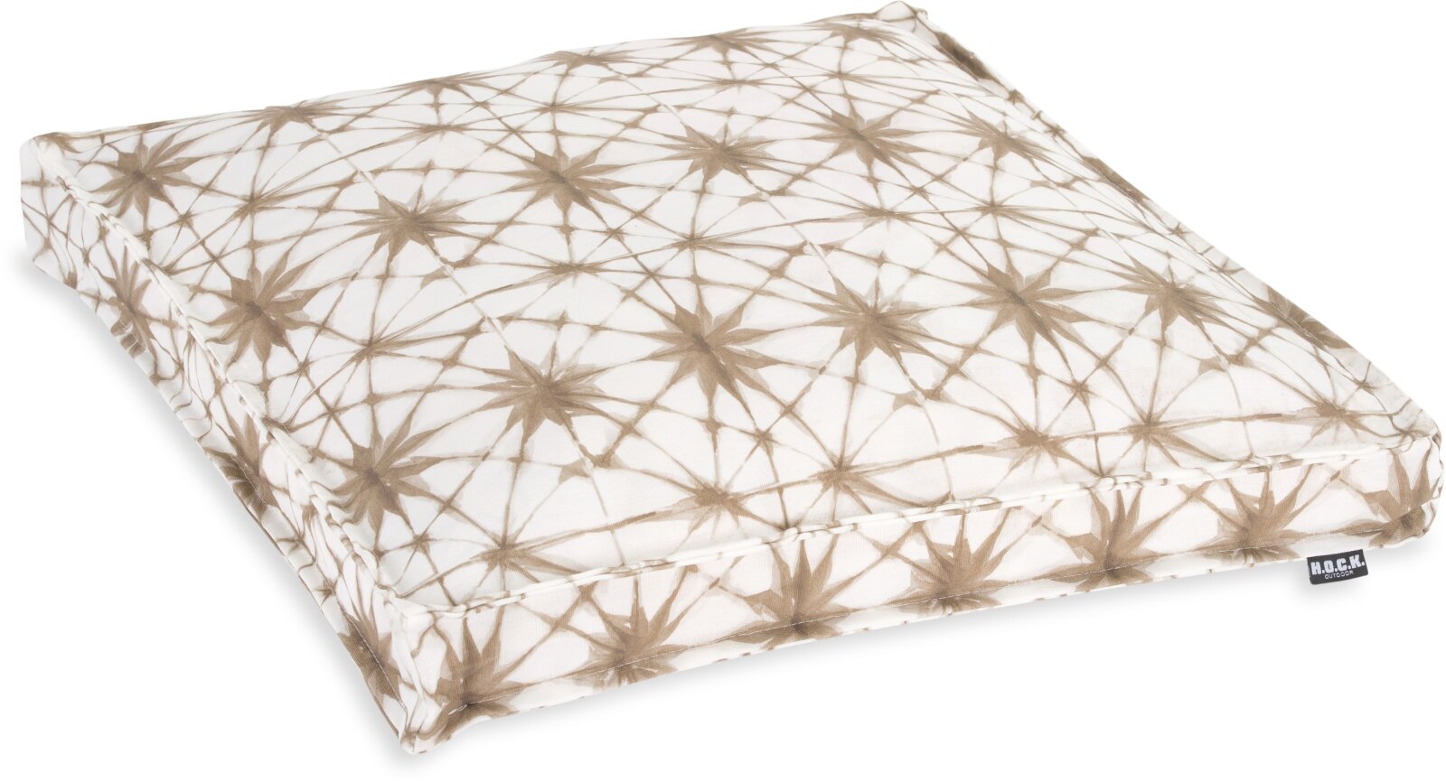 H.O.C.K. Badu Batik Saphire Outdoor Sitzkissen 50x50x5cm col. 01 natur beige