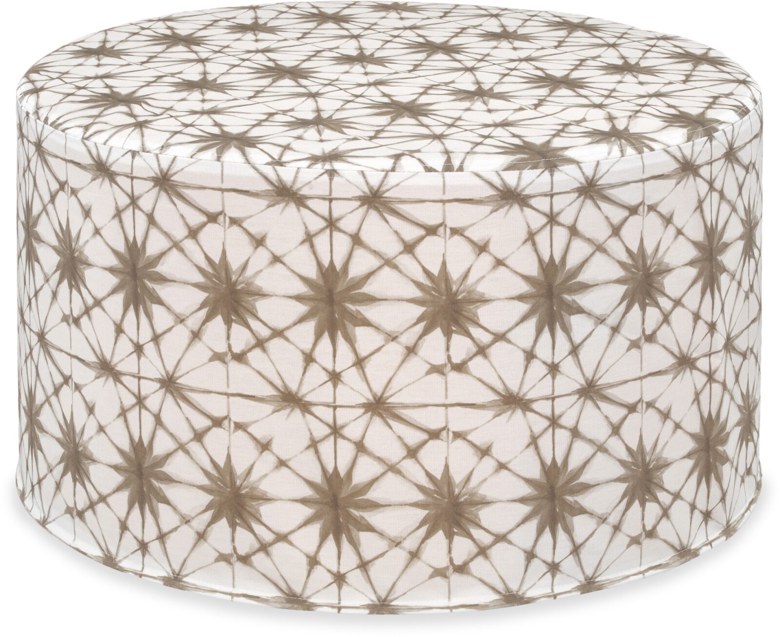 H.O.C.K. Badu Batik Saphire Outdoor Hocker rund ø60x40cm col. 01 natur beige