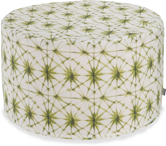 H.O.C.K. Badu Batik Saphire Outdoor Hocker rund ø60x40cm col. 08 grün