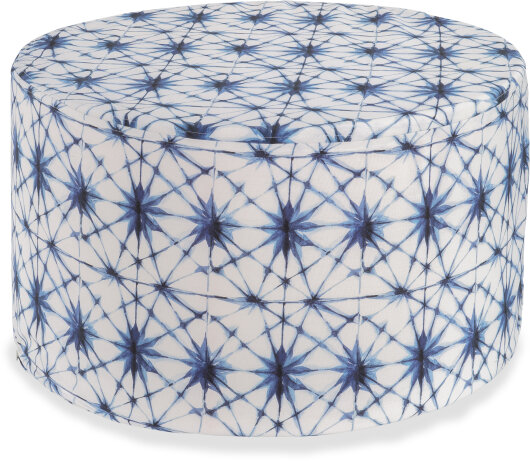 H.O.C.K. Badu Batik Saphire Outdoor Hocker rund ø60x40cm col. 03 blau
