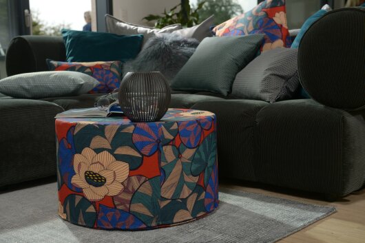 H.O.C.K. Chloe Hocker rund Pouf ø60x40cm blue-red
