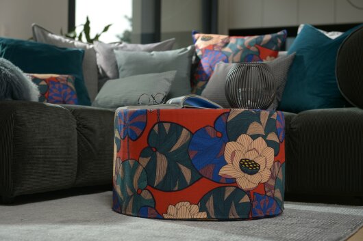 H.O.C.K. Chloe Hocker rund Pouf ø60x40cm blue-red