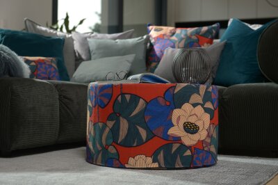 H.O.C.K. Chloe Hocker rund Pouf ø60x40cm blue-red