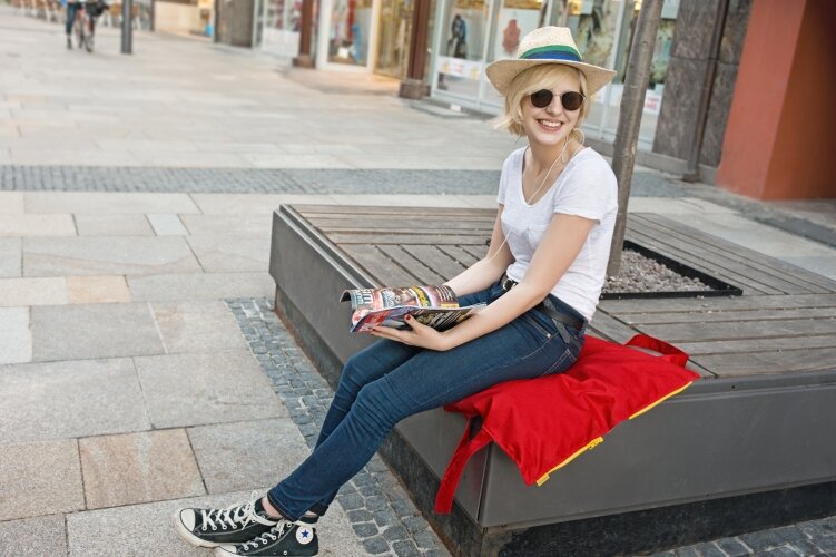 Hhooboz Pillowbag S red-grey