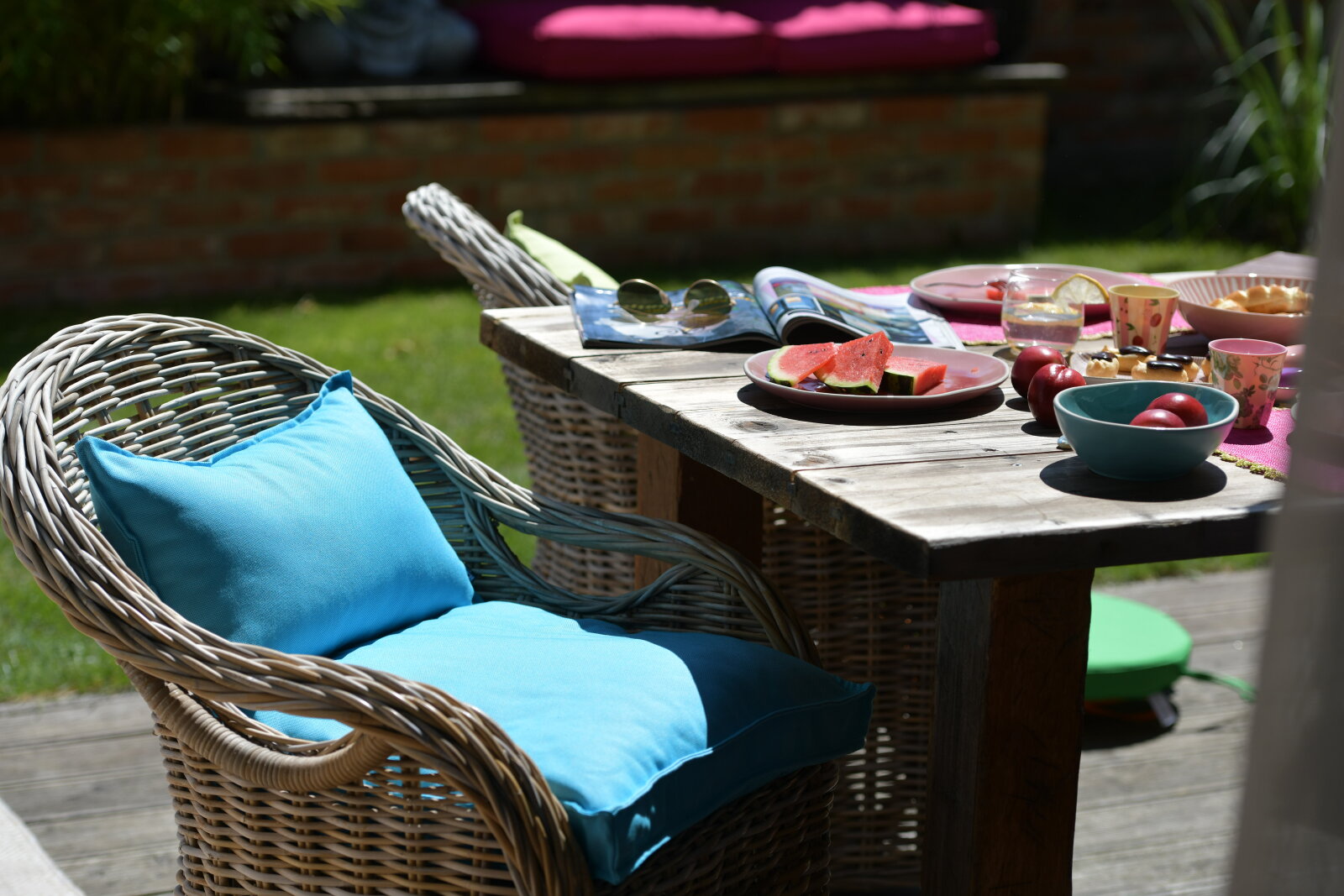 H.O.C.K. Caribe Outdoor Kissen 50x30cm türkis turquesa 01
