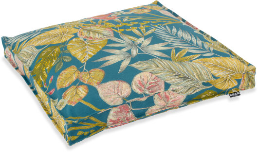 H.O.C.K. Eliza-Bouquet Outdoor Sitzkissen Blumen-Motiv 50x50x5cm petrol