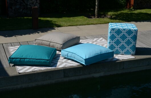 H.O.C.K. Yucatan Outdoor Sitzkissen Palettenkissen Bodenkissen BODO 60x60x10cm aqua blue