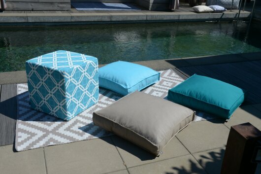 H.O.C.K. Yucatan Outdoor Sitzkissen Palettenkissen Bodenkissen BODO 60x60x10cm aqua blue