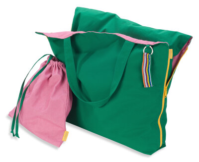 Hhooboz Pillowbag L emerald-green-pink