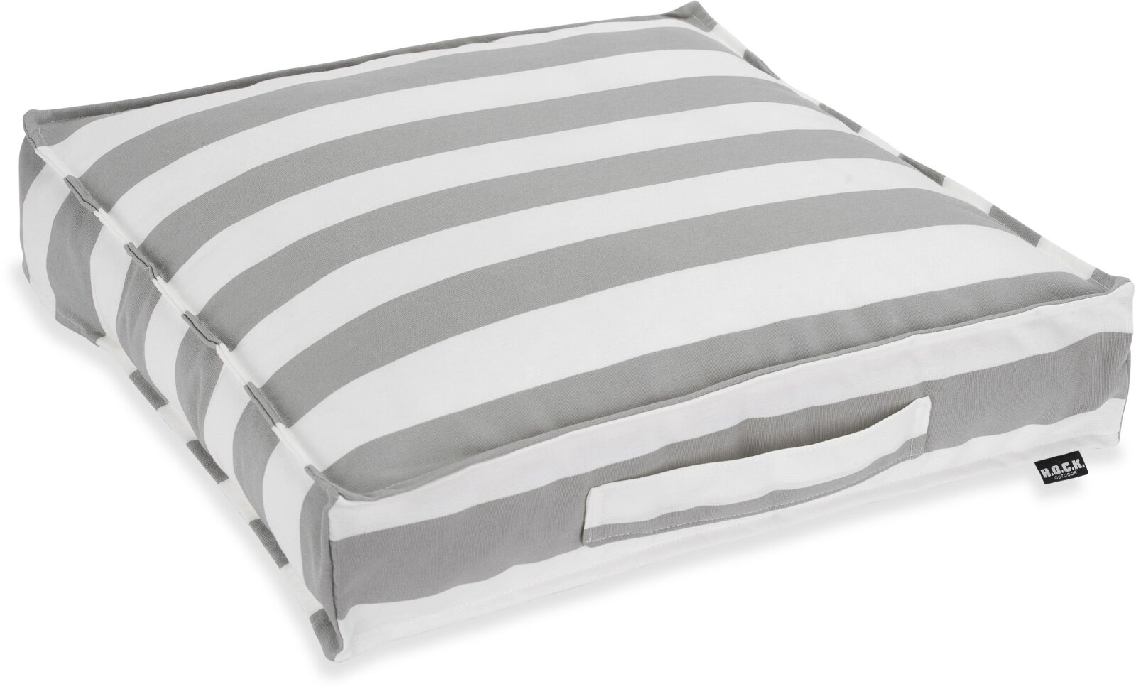 H.O.C.K. Classic Streifen Outdoor Matratzenkissen 50x50x10cm hellgrau