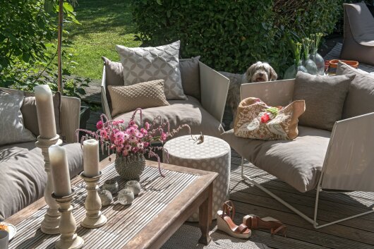 H.O.C.K. Luna Outdoor Wendekissen 60x60cm hellgrau