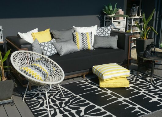 H.O.C.K. Luna Outdoor Wendekissen 60x40cm hellgrau