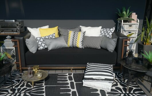 H.O.C.K. Luna Outdoor Wendekissen 60x40cm hellgrau