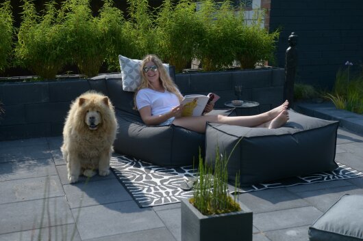 H.O.C.K. Luna Outdoor Wendekissen 60x40cm hellgrau