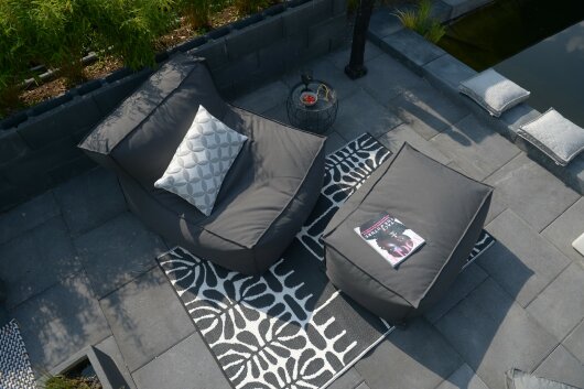 H.O.C.K. Luna Outdoor Wendekissen 60x40cm hellgrau