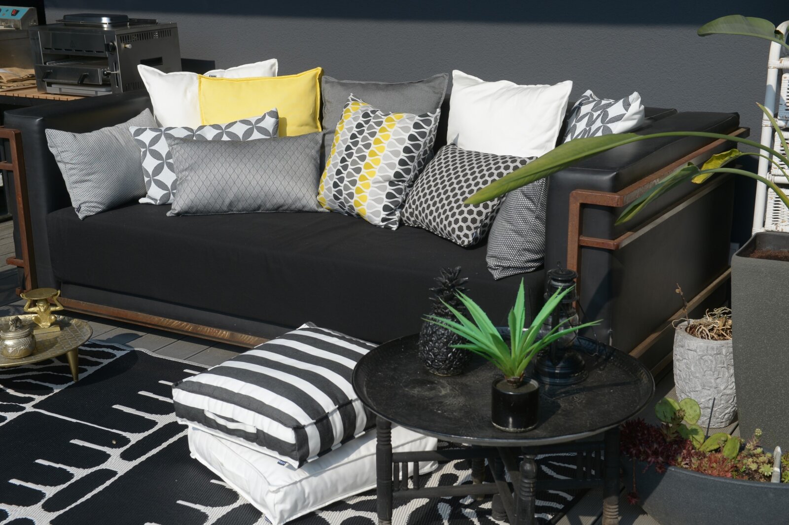 H.O.C.K. Luna Outdoor Wendekissen 60x40cm schwarz