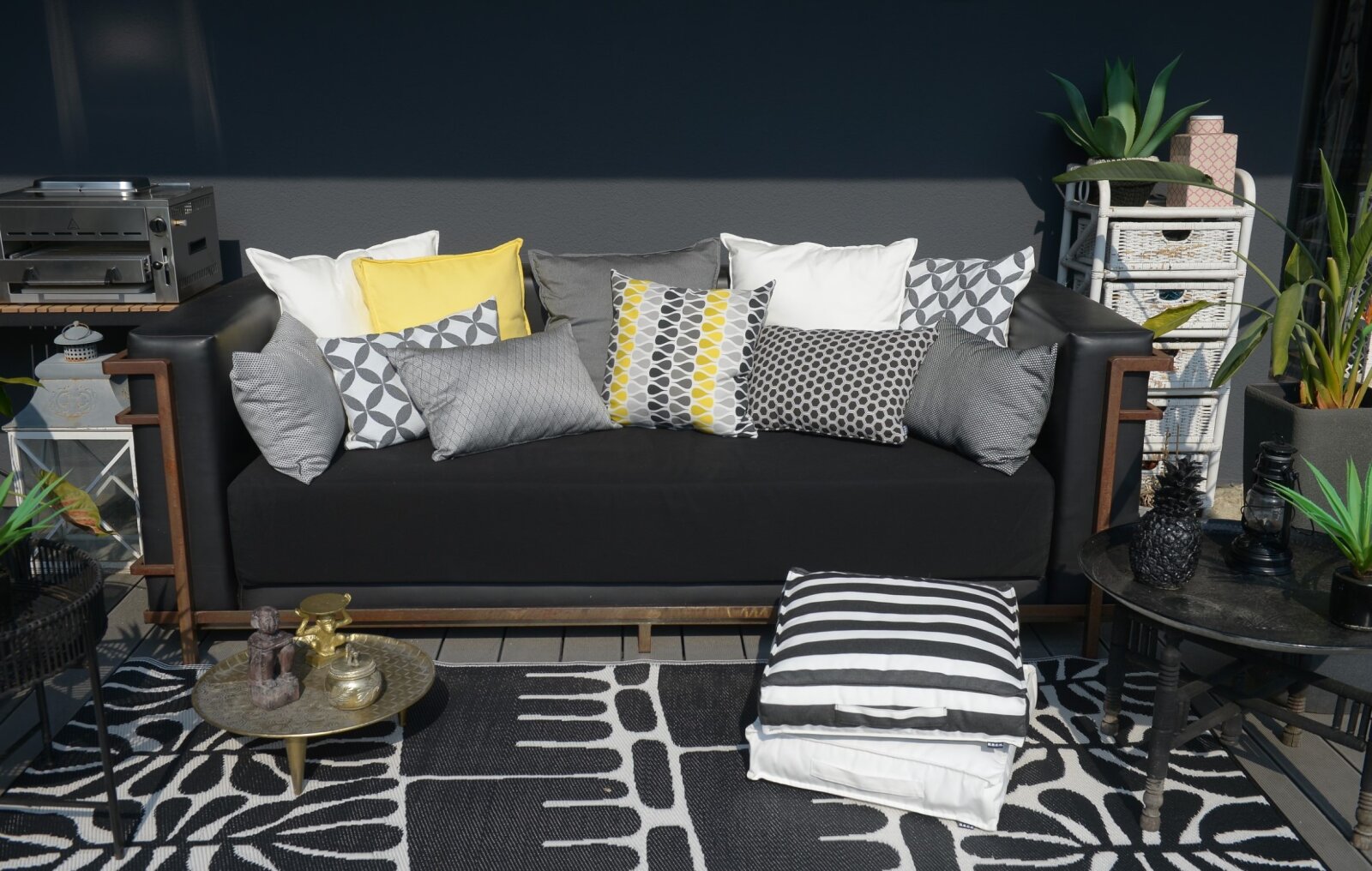 H.O.C.K. Luna Outdoor Wendekissen 60x40cm schwarz