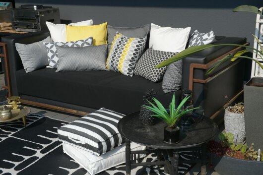 H.O.C.K. Luna Outdoor Wendekissen 60x40cm schwarz