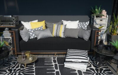 H.O.C.K. Luna Outdoor Wendekissen 60x40cm schwarz