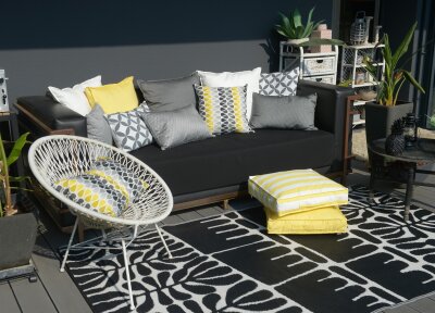 H.O.C.K. Luna Outdoor Wendekissen 60x40cm schwarz