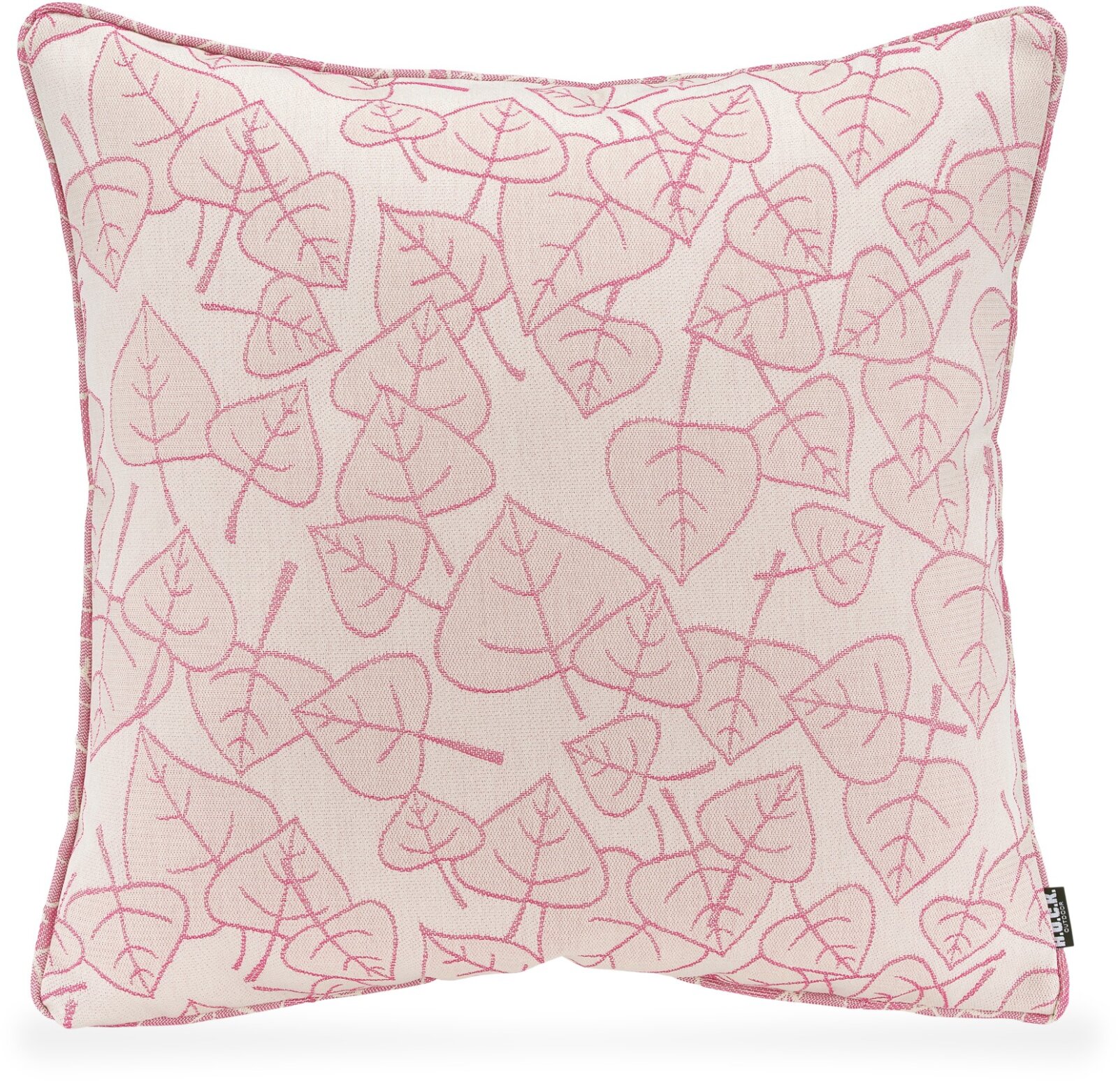 H.O.C.K. Nala Outdoor Kissen Blatt-Motiv mit Keder 50x50cm rosa col. 02-47