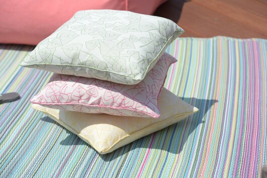H.O.C.K. Nala Outdoor Kissen Blatt-Motiv mit Keder 50x50cm grün col. 02-59