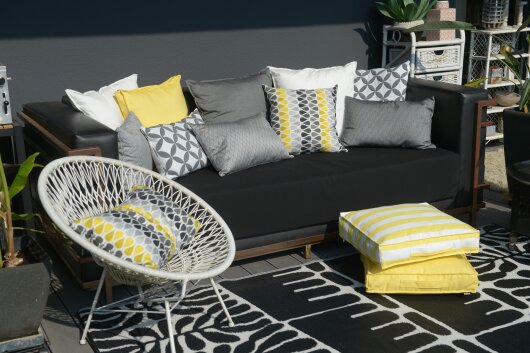 H.O.C.K. Drops Outdoor Kissen 60x40cm multi gelb grau... H.O.C.K. Drops Outdoor Kissen 60x40cm multi gelb grau col. 06