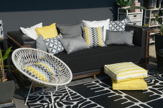 H.O.C.K. Drops Outdoor Kissen 60x40cm multi gelb grau col. 06