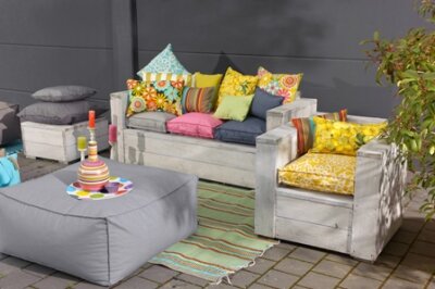 H.O.C.K. Caribe Outdoor Kissen 60x60cm lila ultraviolet pomelo 01