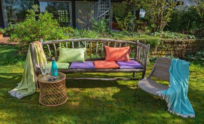 H.O.C.K. Caribe Outdoor Kissen 60x60cm lila ultraviolet pomelo 01