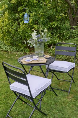 H.O.C.K. Classic Uni Outdoor Sitzkissen CLOU 50x50x5cm hellgrau