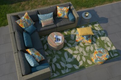 H.O.C.K. Outdoor Teppich Bali forest green creme 120x180cm