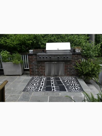 H.O.C.K. Outdoor Teppich Serowe black 150x240cm schwarz creme
