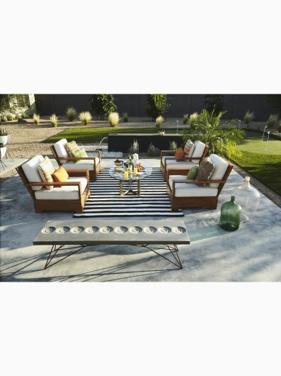 H.O.C.K. Outdoor Teppich Nantucket black&white PET 150x240cm schwarz weiß