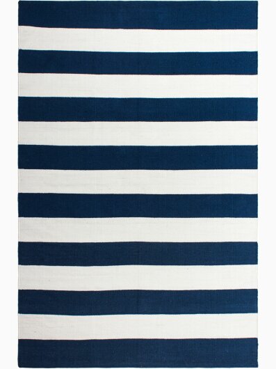 H.O.C.K. Outdoor Teppich Nantucket blue&white PET 180x270cm blau weiß