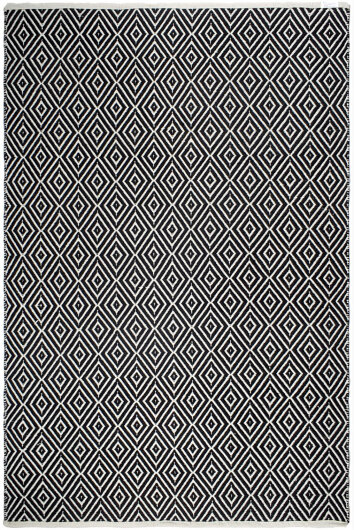 H.O.C.K. Outdoor Teppich Veria black&white PET 120x180cm schwarz weiß
