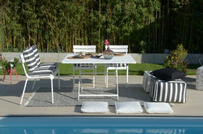 H.O.C.K. Outdoor Teppich Veria black&white PET 120x180cm schwarz weiß
