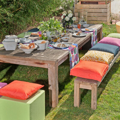 H.O.C.K. Caribe Outdoor Cube / Sitzwürfel 45x45x45cm piedra beige col. 01