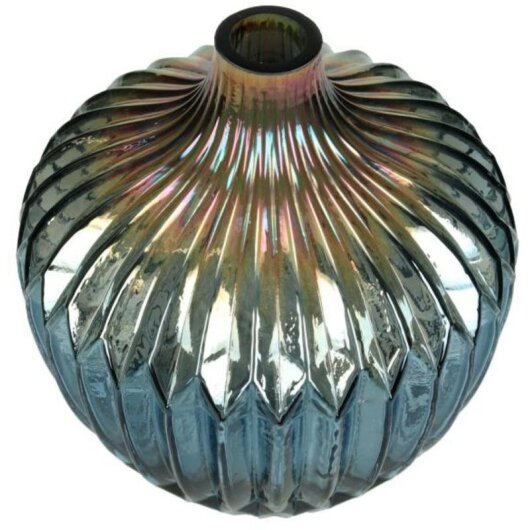 Kersten Vase Glass Blue 20x20x22cm mit Farbverlauf Kersten Vase Glass Blue 20x20x22cm mit Farbverlauf