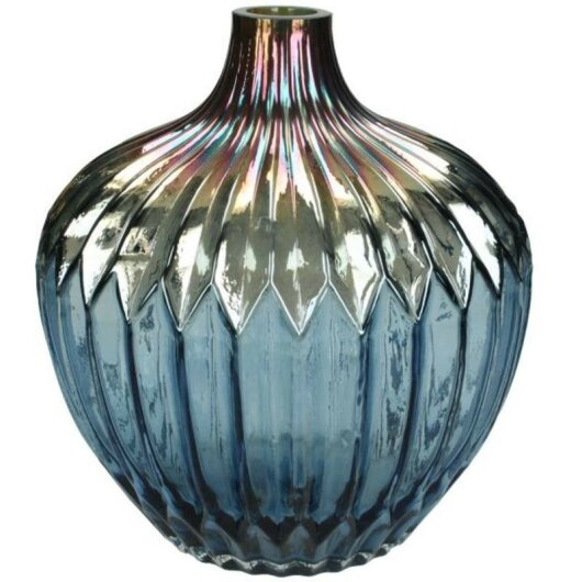 KRST Vase Glass Blue 20x20x22cm mit Farbverlauf
